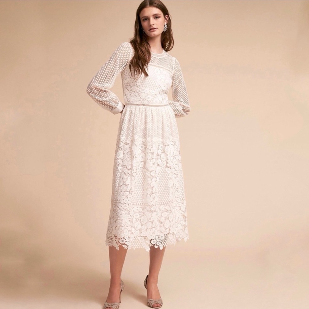 Anthropologie BHLDN Edina Lace Midi Dress Size 14